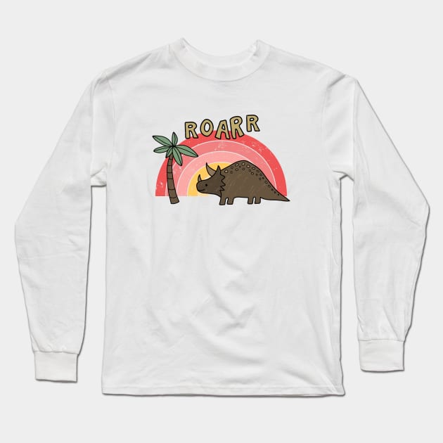 Dinosaur drawing Long Sleeve T-Shirt by valentinahramov